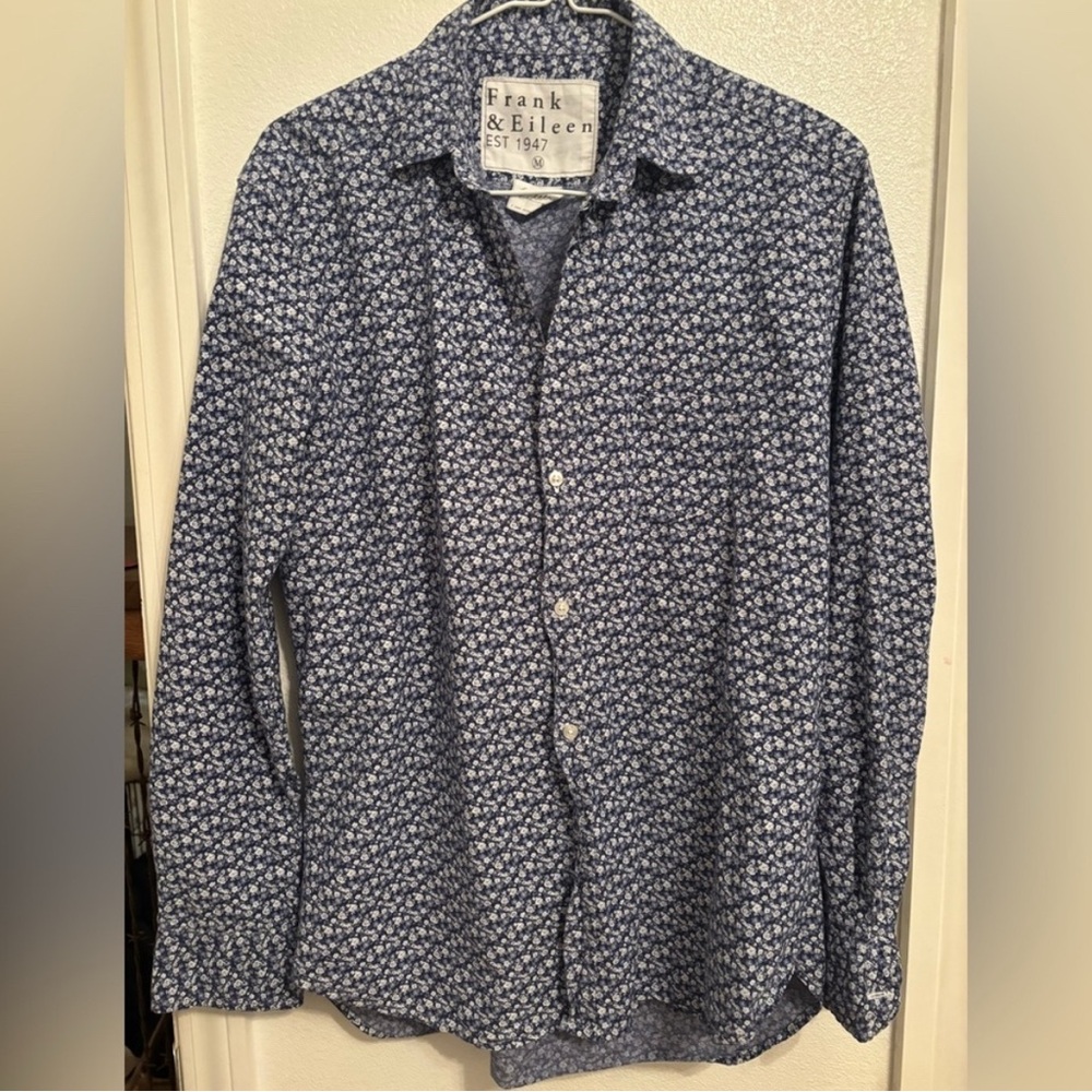 Frank & Eileen Blue Floral Button Down Shirt